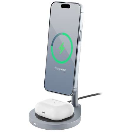 Беспроводная зарядная панель 2 в 1 Для IPhone, Airpods uBear Stage 30W Grey