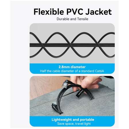 Патч-корд UTP 0.5м Vention (IBOBD) категория 6a черный угловой