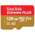 Карта памяти Micro SecureDigital 128Gb SanDisk Class 10 UHS-I A2 C10 V30 U3 Extreme Plus (SDSQXBZ-128G-GN6MA)