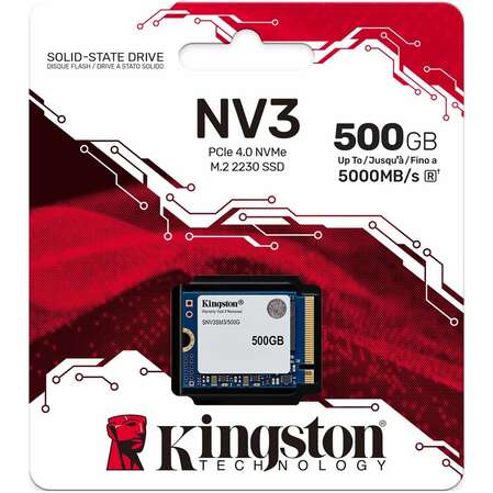 Внутренний SSD-накопитель 500Gb Kingston NV3 SNV3SM3/500G M.2 2230 PCIe NVMe 4.0 x4