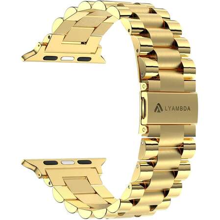 Ремень для умных часов Стальной ремешок для умных часов Lyambda Keid для Apple Watch 38/40 mm Gold