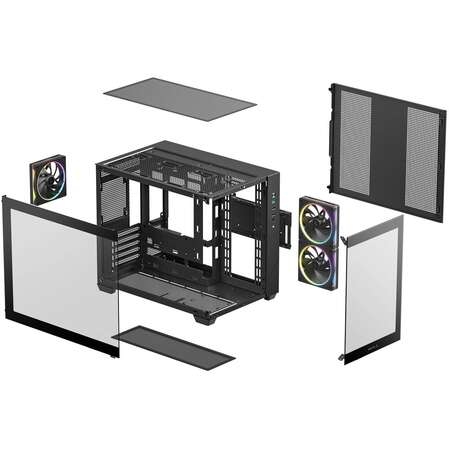 Корпус MicroATX Minitower Deepcool CG330 3F черный