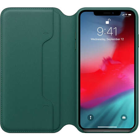 Чехол для Apple iPhone Xs Max Leather Folio Forest Green