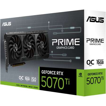 Видеокарта ASUS GeForce RTX 5070 Ti 16384Mb, Prime OC 16 Gb (Prime-RTX5070TI-O16G) 1xHDMI, 3xDP, Ret