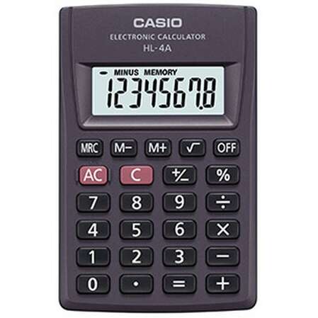 Калькулятор Casio HL-4A черный 8-разр.