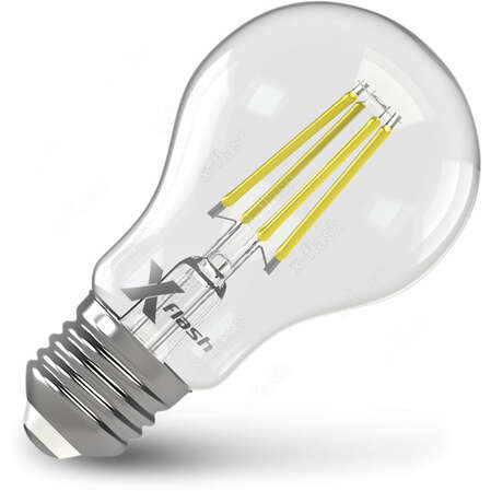 Светодиодная лампа X-flash Filament A60 E27 6W 220V 2700K прозрачная, диммируемая 48717