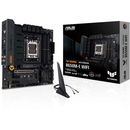Материнская плата ASUS TUF Gaming B650M-E WiFi B650 Socket AM5 4xDDR5, 4xSATA3, 2xM.2, 1xPCI-E16x, 3xUSB3.2, 1xUSB3.2 Type C, 2xDP, HDMI, WiFi, 2.5Glan, mATX