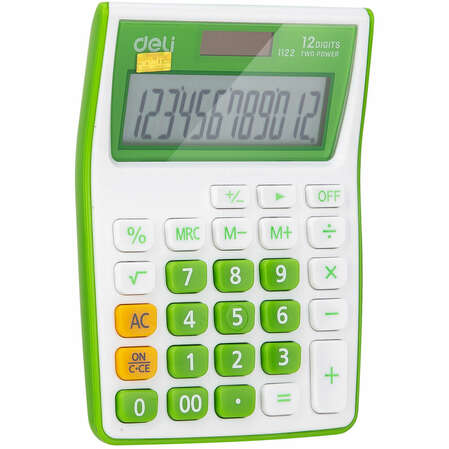 Калькулятор Deli E1122/GRN зеленый 12-разр.