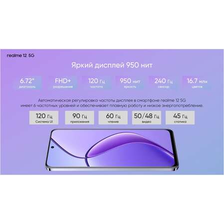 Смартфон Realme 12 5G 8/256GB RU Purple
