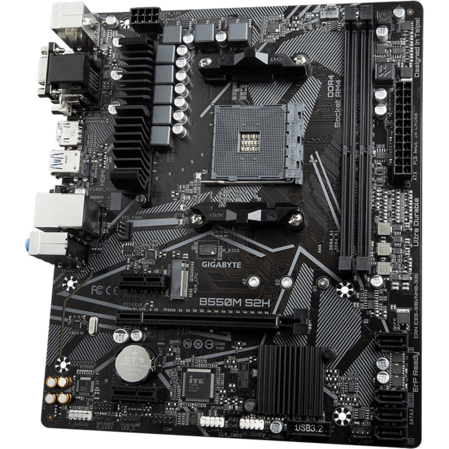 Материнская плата Gigabyte B550M S2H Socket-AM4 AMD B550 2xDDR4, 4xSATA3, 1xM.2, 1xPCI-E16x, 4xUSB3.2, D-Sub, DVI-D, HDMI, Glan, mATX Ret