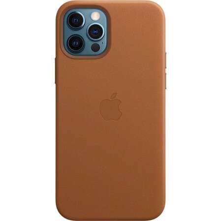 Чехол для Apple iPhone 12\12 Pro Leather Case with MagSafe Saddle Brown