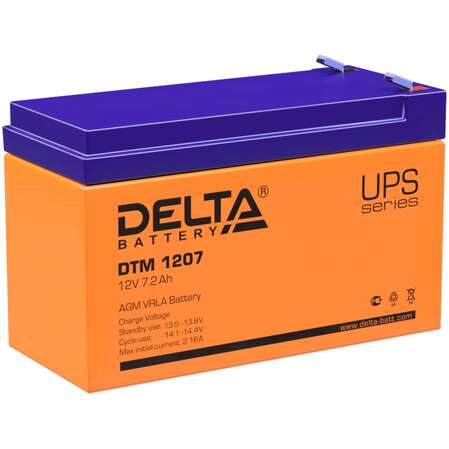 Батарея Delta DTM 1207, 12V  7Ah (Battery replacement APC rbc2, rbc22, rbc23, rbc48, rbc113, rbc123, rbc132, sybt5 12A)