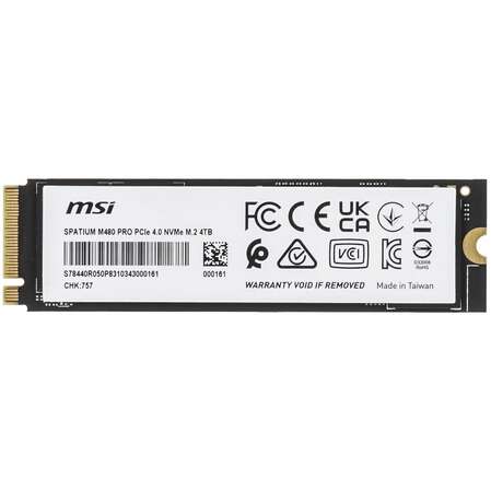 Внутренний SSD-накопитель 4000Gb MSI Spatium M480 Pro Client SSD S78-440R050-P83 M.2 2280 PCIe NVMe 4.0 x4