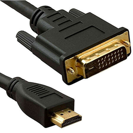 Кабель HDMI-DVI 2м dual link черный, зол.конт, экран