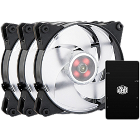 Вентилятор 140x140 Cooler Master MasterFan Pro 140 Air Pressure RGB LED 3-pack+ MFP RGB LED Controller (MFY-P4DC-153PC-R1) PWM