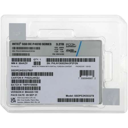Внутренний SSD-накопитель 3.2Tb Intel DC P4610 SSDPE2KE032T807 2.5" U.2 PCIe NVMe 3.0 x4