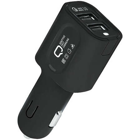 Автомобильное зарядное устройство Qumo DualQuickCharge3.0 (2x2A(QC3.0)) USB черный