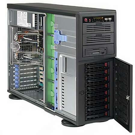 Корпус Supermicro SuperChassis CSE-743TQ-903B-SQ 4U (Tower), Max. MB sizes - E-ATX, 8x3.5" hot-swap, 7x FH exp. slots, 1x900W