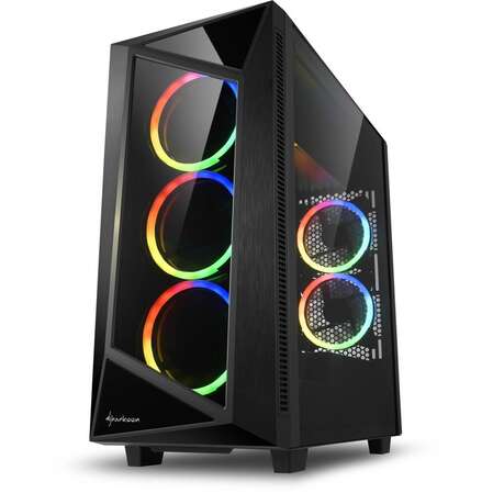 Корпус ATX Miditower Sharkoon REV200 Tempered Glass RGB Led Black