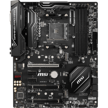 Материнская плата MSI X470 Gaming Pro Max X470 Socket AM4 4xDDR4, 6xSATA3, RAID, 2xM.2, 3xPCI-E16x, 4xUSB3.0, 1xUSB3.1, USB3.0 Type C, DVI-D, HDMI, Glan, ATX