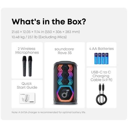 Портативная bluetooth-колонка Anker SoundCore Rave 3S Black