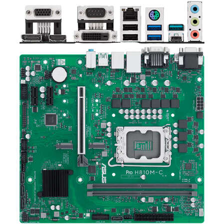 Материнская плата ASUS Pro H810M-C-CSM H810 Soc-1851 2xDDR5, 4xSATA3, 2хM.2, 1xPCI-E16x, 3xUSB3.2, 1xUSB3.2 Type C, D-Sub, DP, HDMI, Glan, mATX