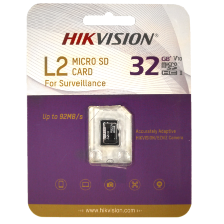 Карта памяти Micro SecureDigital 32Gb Hikvision L2 Surv. class 10 UHS-I V10 (HS-TF-L2/32G)