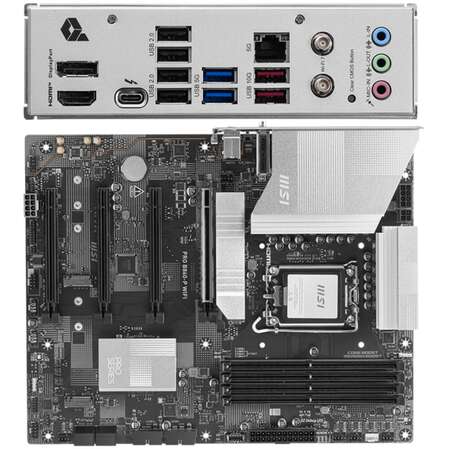 Материнская плата MSI Pro B860-P WiFi B860 Soc-1851 4xDDR5, 4xSATA3, RAID, 3хM.2, 4xPCI-E16x, 4xUSB3.2, 1xUSB3.2 Type C, DP, HDMI, WiFi, 5Glan, ATX