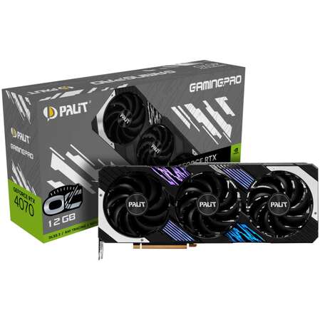 Видеокарта Palit GeForce RTX 4070 12288Mb, GamingPro OC 12G (NED4070H19K9-1043A) 1xHDMI, 3xDP, Ret