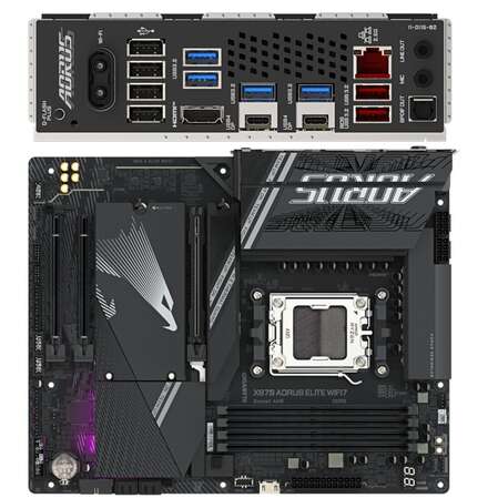 Материнская плата Gigabyte X870 AORUS Elite Wifi7 Socket-AM5 AMD X870 4xDDR5, 4xSATA3, RAID, 4xM.2, 3xPCI-E16x, 6xUSB3.2, 2xUSB3.2 Type C, DP, HDMI, Glan, ATX Ret