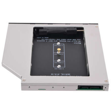Салазки Espada 12M2 для замены привода в ноутбуке 12.7мм на NGFF (M.2) SSD (NGFF (M.2) SSD to miniSATA)