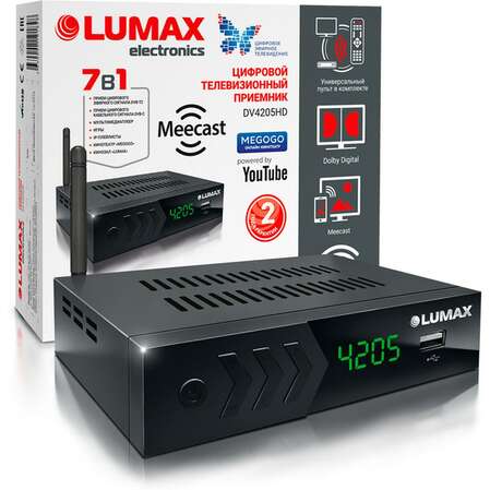 Ресивер Lumax DV4205HD черный DVB-T2