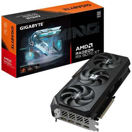 Видеокарта Gigabyte 16384Mb RX 9070 XT Gaming OC 16Gb (GV-R9070XTGAMING OC-16GD) 2xDP, 2xHDMI, Ret 