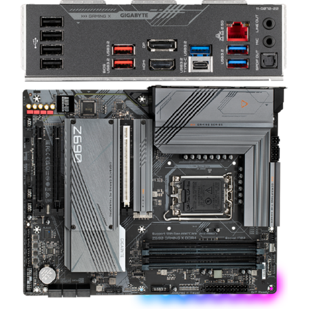 Материнская плата Gigabyte Z690 Gaming X DDR4 Z690 Socket-1700 4xDDR4, 6xSATA3, RAID, 4xM.2, 3xPCI-E16x, 5xUSB3.2, 1xUSB3.2 Type C, DP, HDMI, 2.5Glan, ATX