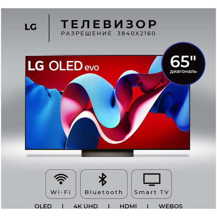 Телевизор 65" LG OLED65C4RLA.ARUG 2024 (4K UHD 3840x2160, Smart TV) темно-серый (EAC)