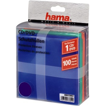 Конверт Hama H-33802 для CD 100шт. цветные