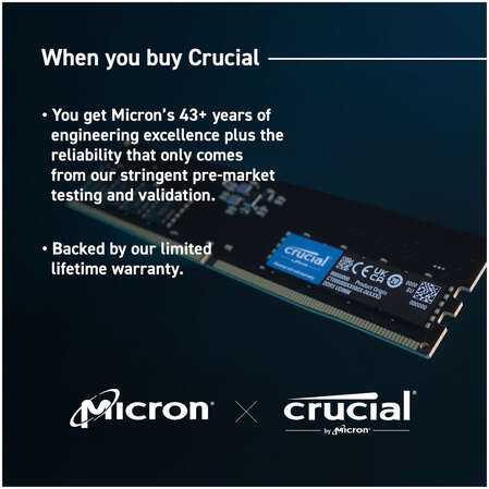 Модуль памяти DIMM 32Gb DDR5 PC44800 5600MHz Crucial (CT32G56C46U5)