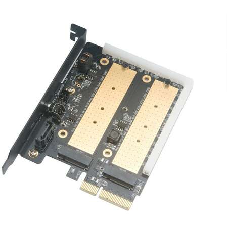 Переходник-конвертер Akasa AK-PCCM2P-03 с радиатором для 2xM.2 NGFF M-Type SSD в PCIe 3.0 x4