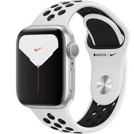 Умные часы Apple Watch Nike Series 5 GPS 40mm Silver Aluminium Case with Pure Platinum/Black Nike Sport Band MX3R2RU/A