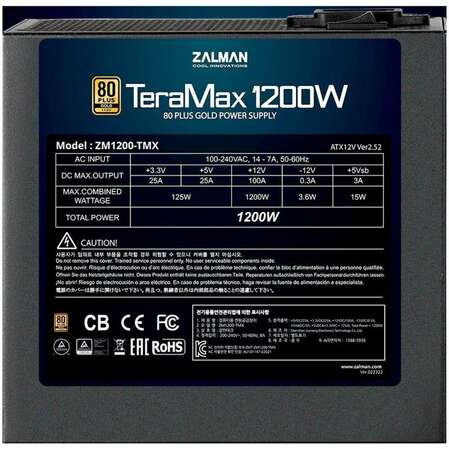 Блок питания 1200W ZALMAN ZM1200-TMX