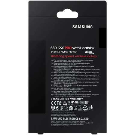 Внутренний SSD-накопитель 1000Gb Samsung 990 Pro with Heatsink (MZ-V9P1T0CW) M.2 2280 PCI-E 4.0 x4