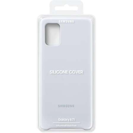 Чехол для Samsung Galaxy A71 SM-A715 Silicone Cover серебристый
