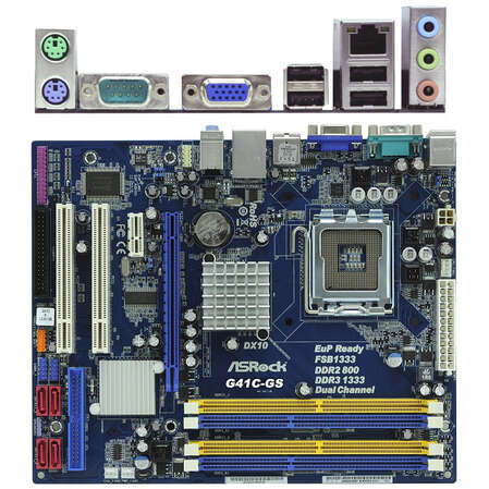 Материнская плата ASRock G41C-GS G41 Socket-775 DDR2/DDR3, 1xIDE, 4xSATA2, 1xPCI-Ex16, GLAN, COM mATX