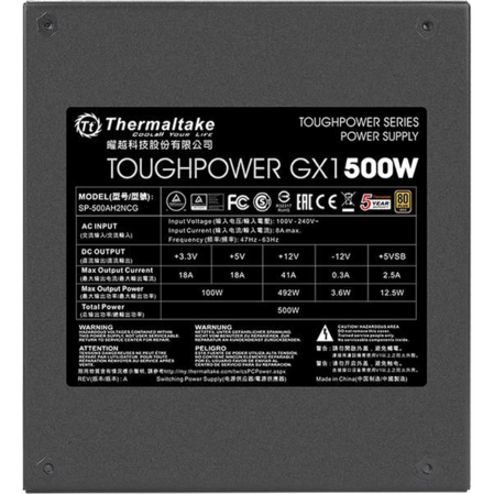 Блок питания 500W Thermaltake Toughpower GX1 (PS-TPD-0500NNFAGE-1)