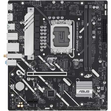 Материнская плата ASUS Prime H810M-A WIFI H810 Soc-1851 2xDDR5, 4xSATA3, 2хM.2, 1xPCI-E16x, 2xUSB3.2, DP, HDMI, WiFi, Glan, mATX