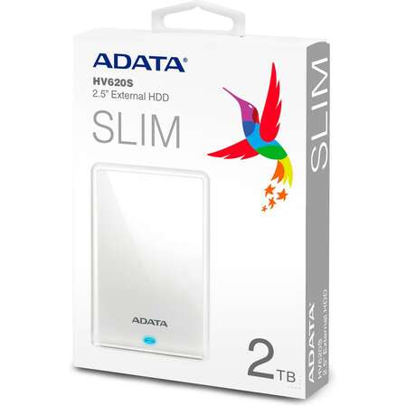 Внешний жесткий диск 2.5" 2Tb A-Data ( AHV620S-2TU31-CWH ) USB 3.1 HV620S Slim Белый