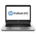 Ноутбук HP ProBook 645 G1 14"(1366x768 (матовый))/AMD A6 4400M(2.7Ghz)/4096Mb/500Gb/DVDrw/Int:AMD Radeon HD7520G2/Cam/BT/WiFi/55WHr/war 1y/2kg/silver/black/W7