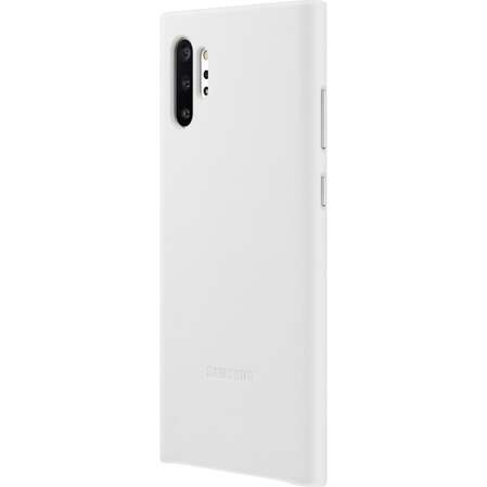 Чехол для Samsung Galaxy Note 10+ (2019) SM-N975 Leather Cover белый