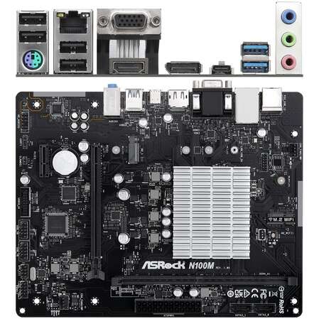 Материнская плата ASRock N100M, DDR4, GLan mАTX