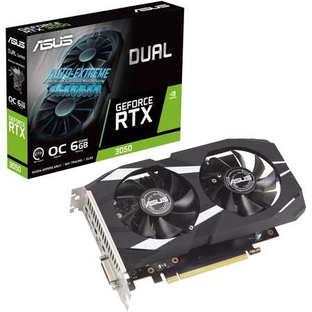 Видеокарта ASUS GeForce RTX 3050 6144Mb, Dual OC 6G (Dual-RTX3050-O6G) 1xDVI-D, 1xHDMI, 1xDP, Ret
